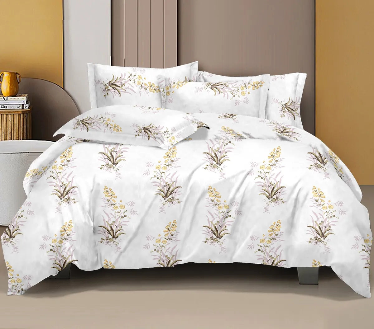 INDIESHADES Cotton King Flat 210 TC Printed Bedsheet (Pack of 1WITH 2 Pillow Covers)