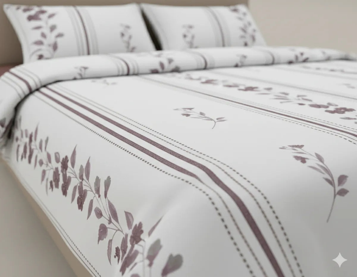 INDIESHADES King Size 100% Pure Cotton Bedsheet with Pillow Covers