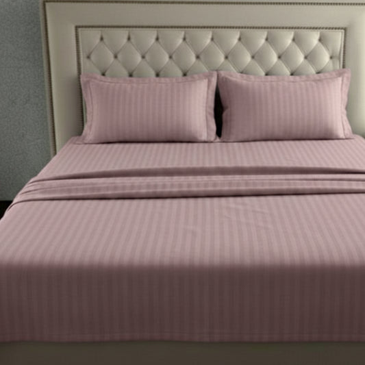 INDIESHADES Cotton King Flat 300 TC Striped Bedsheet
