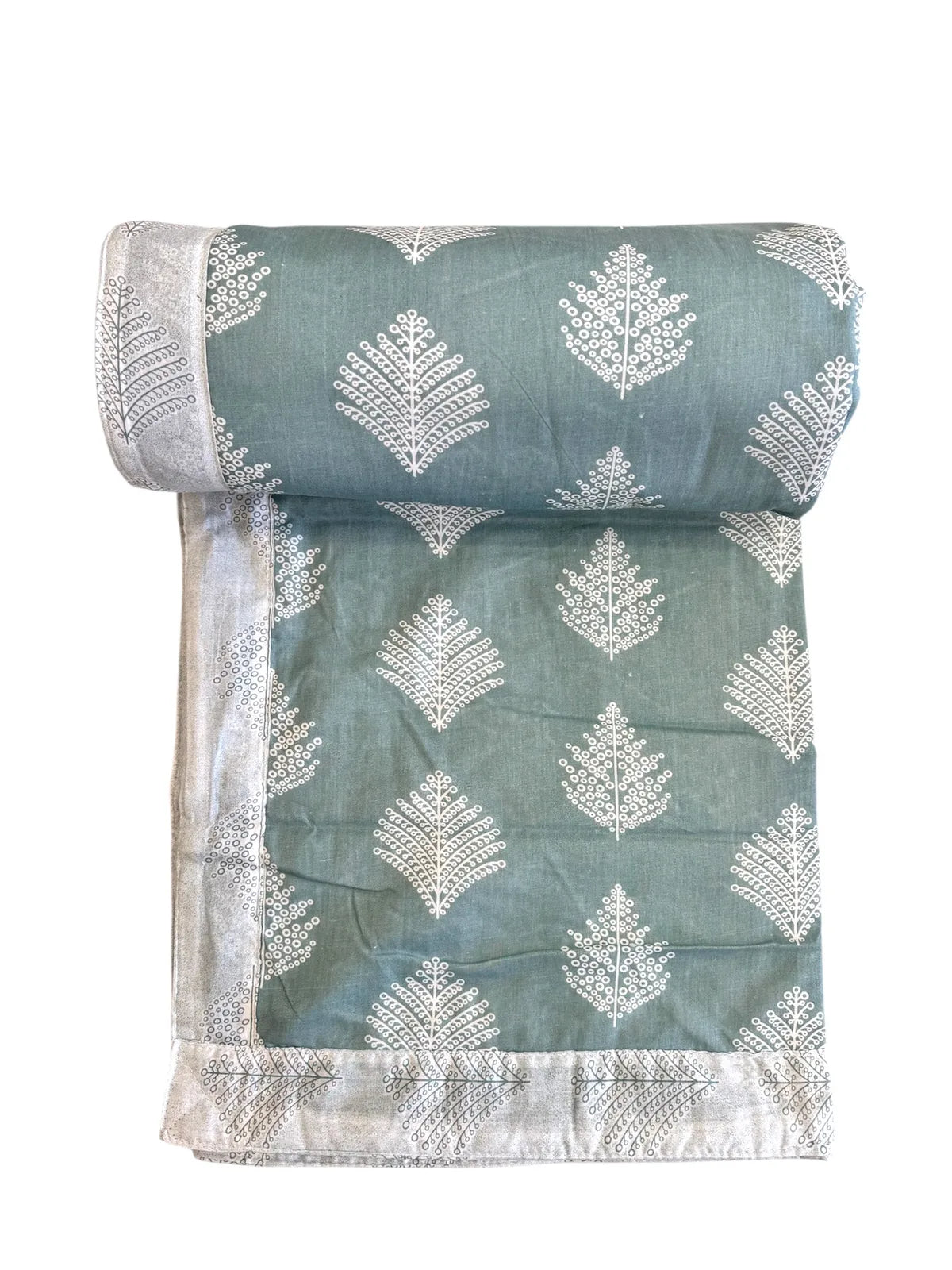 INDIESHADES 120 GSM Premium Cotton Printed Dohar( DARK GREEN )