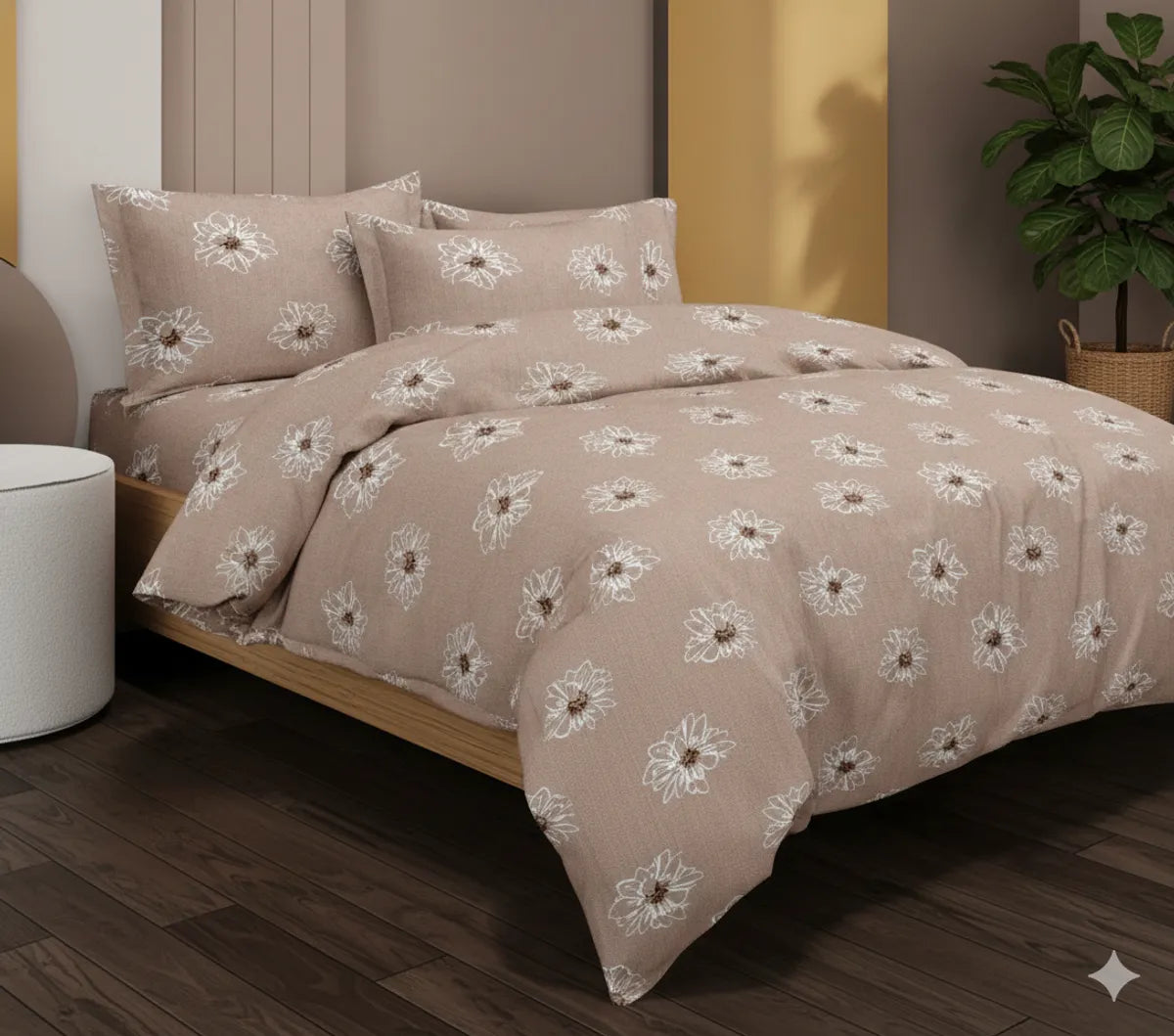 INDIESHADES King Size 100% Pure Cotton Bedsheet with Pillow Covers