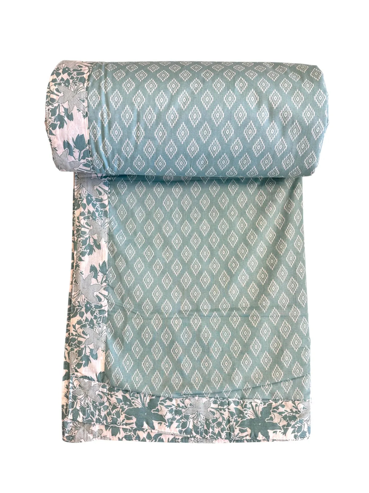 INDIESHADES 120 GSM Premium Cotton Printed Dohar/AC ( GREEN )