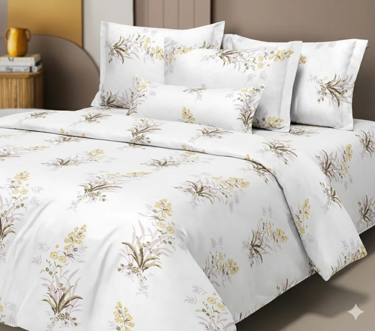 INDIESHADES Cotton King Flat 210 TC Printed Bedsheet  (Pack of 1WITH 2 Pillow Covers)