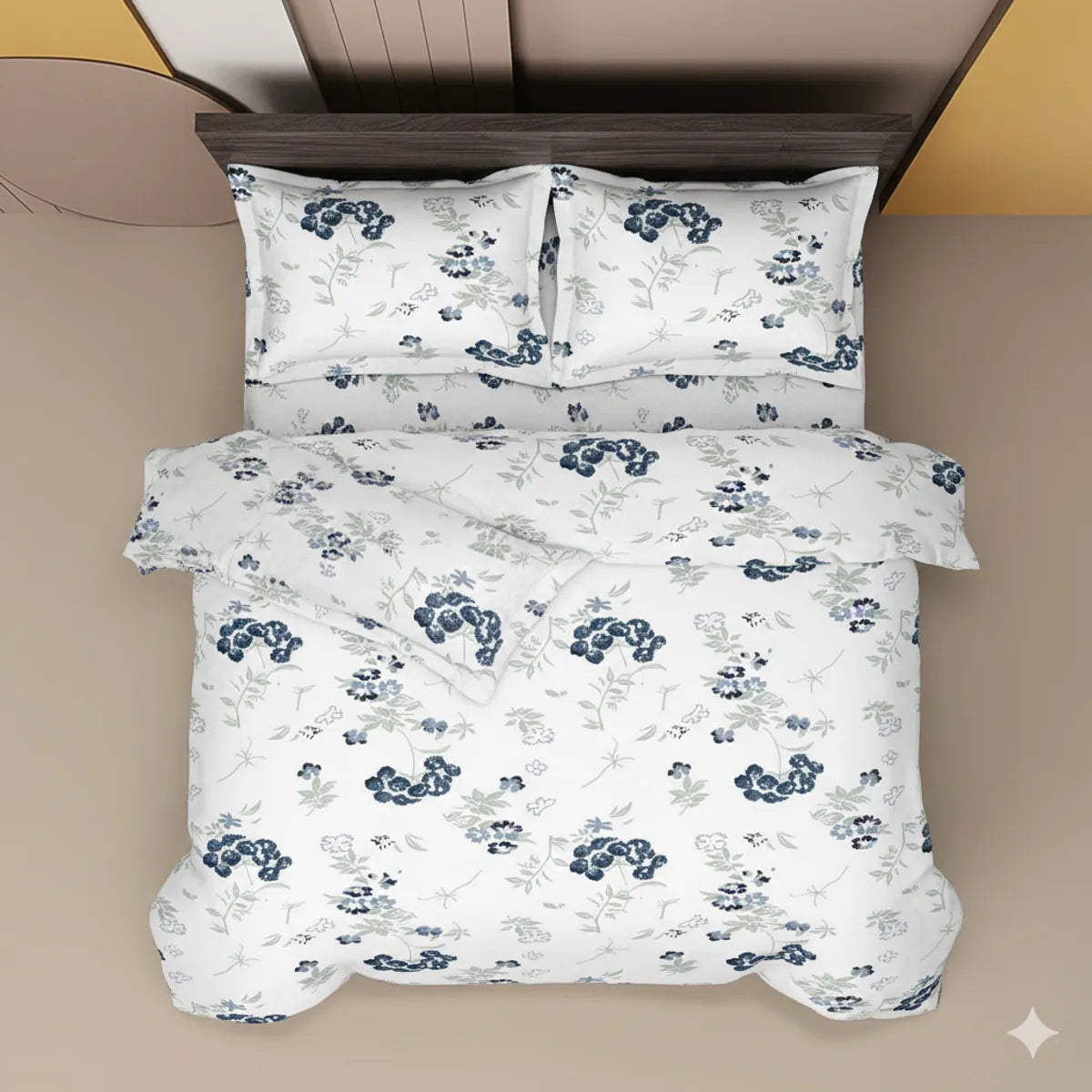 INDIESHADES QueenSize Pure Cotton Bedsheet with Pillow Covers