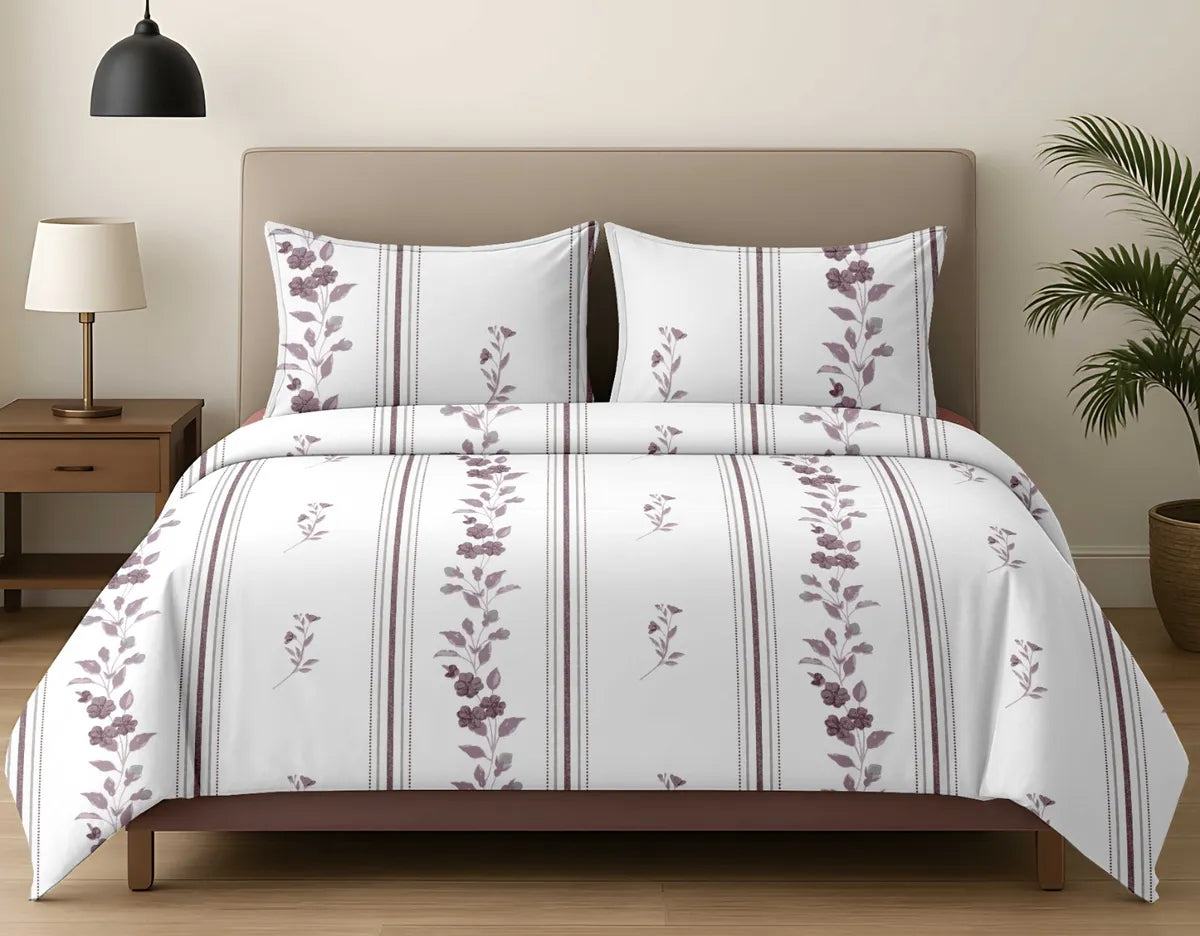 INDIESHADES King Size 100% Pure Cotton Bedsheet with Pillow Covers