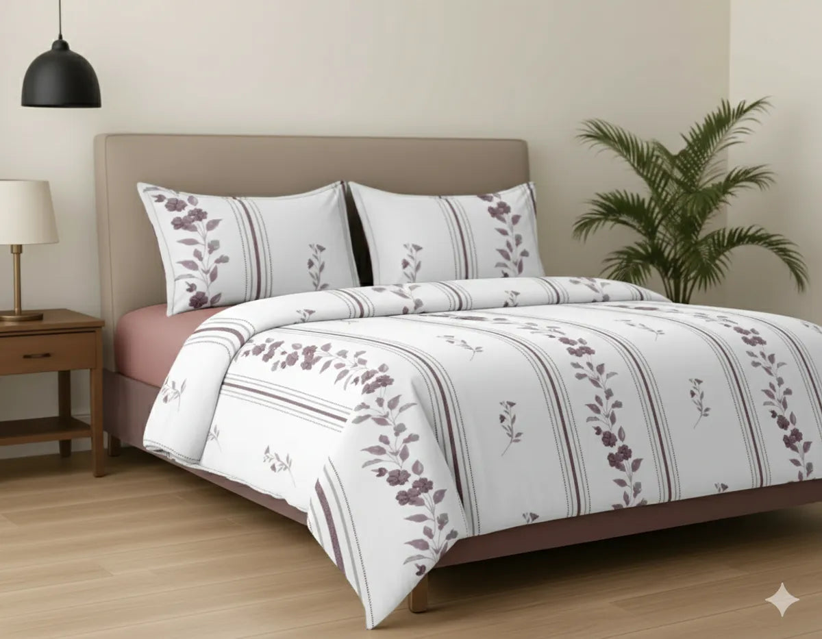 INDIESHADES King Size 100% Pure Cotton Bedsheet with Pillow Covers