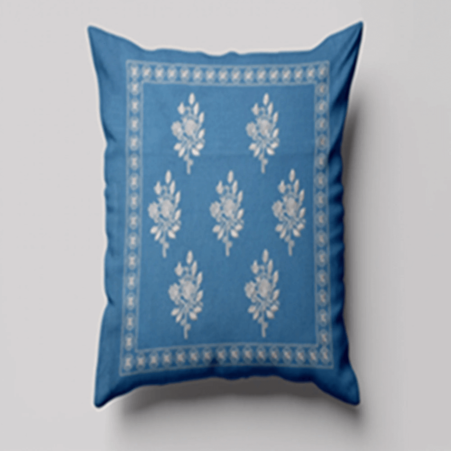Printed & Embroidered Decorative throw Cushion Cover16*16 inches For Living Room Sofa (Embroidery leaf) cotton